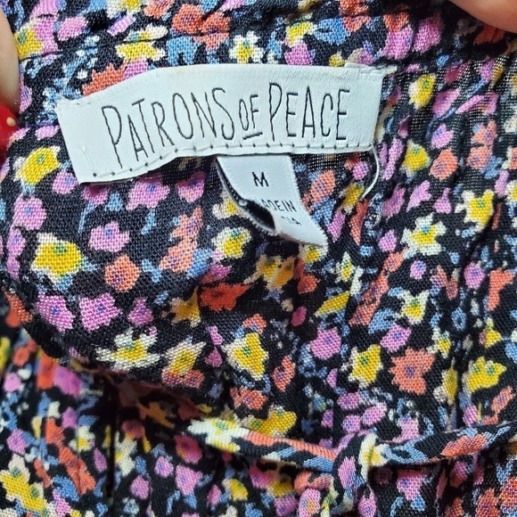 Patrons of Peace Retro Ditsy Floral Print Tiered Ruffle Skirt M Smock Waist - Picture 9 of 9